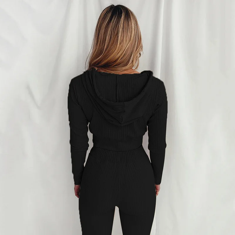 Women's Slim Fit Hooded Long Sleeve Waist Suit Casual Sports Zipper Trendy Fashion 2026