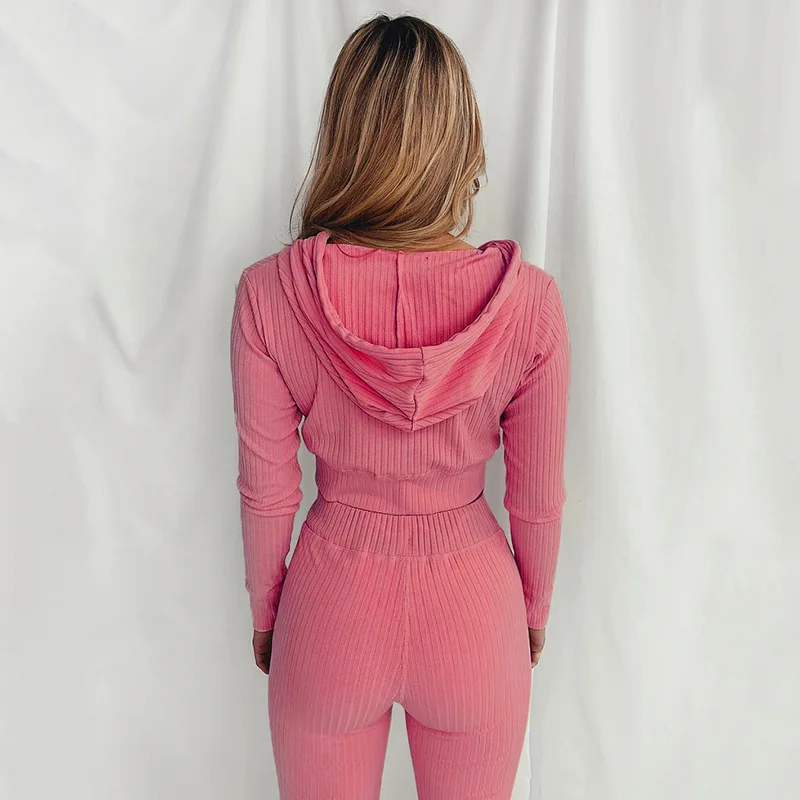 Women's Slim Fit Hooded Long Sleeve Waist Suit Casual Sports Zipper Trendy Fashion 2026