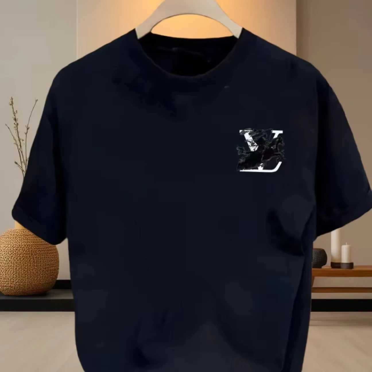 2026 Cotton New Fashion Couple Short Sleeved Summer Casual Letter T-shirt Printed Loose Round Neck Top for Men and Women