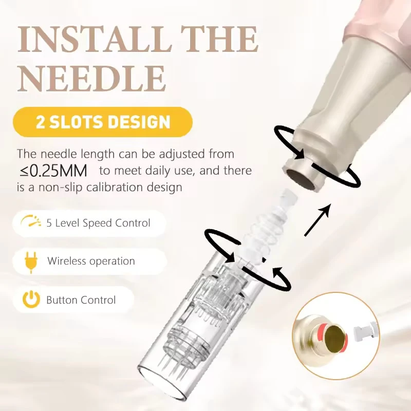Professional E30-W Micro Skin Wireless 0.25mm Needle Electric Facial Skin Skincare Tool SPA Care