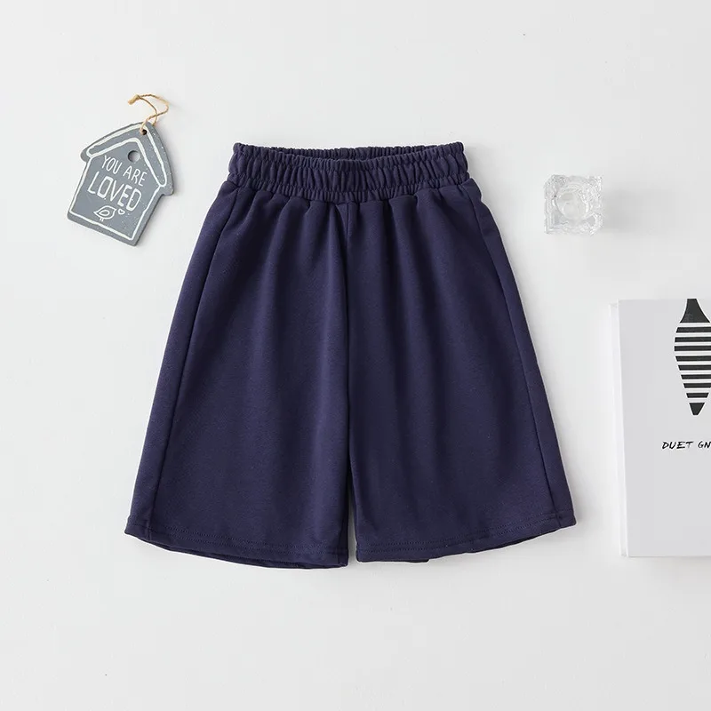 Children's Cotton Shorts Black Gray - Summer Breathable Loose Fit for Boys & Girls Five-Point Pants Baby Clothes