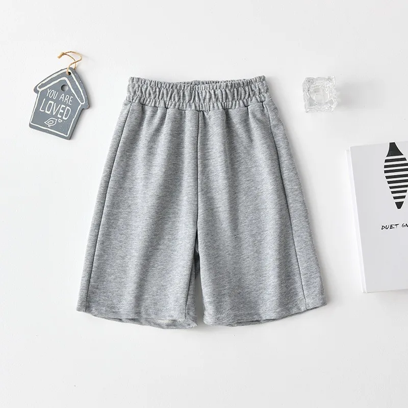 Children's Cotton Shorts Black Gray - Summer Breathable Loose Fit for Boys & Girls Five-Point Pants Baby Clothes
