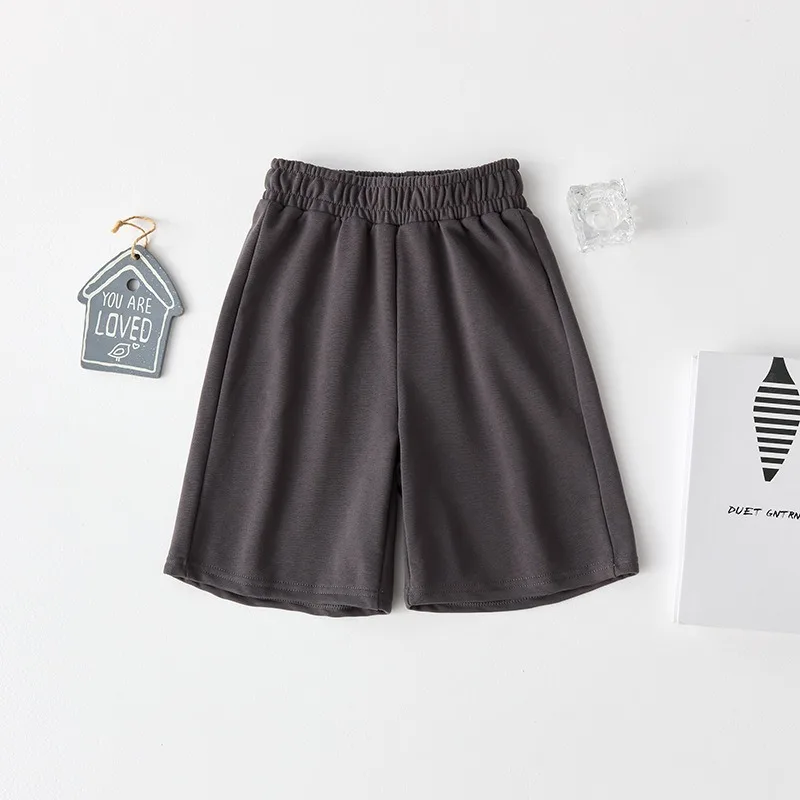 Children's Cotton Shorts Black Gray - Summer Breathable Loose Fit for Boys & Girls Five-Point Pants Baby Clothes