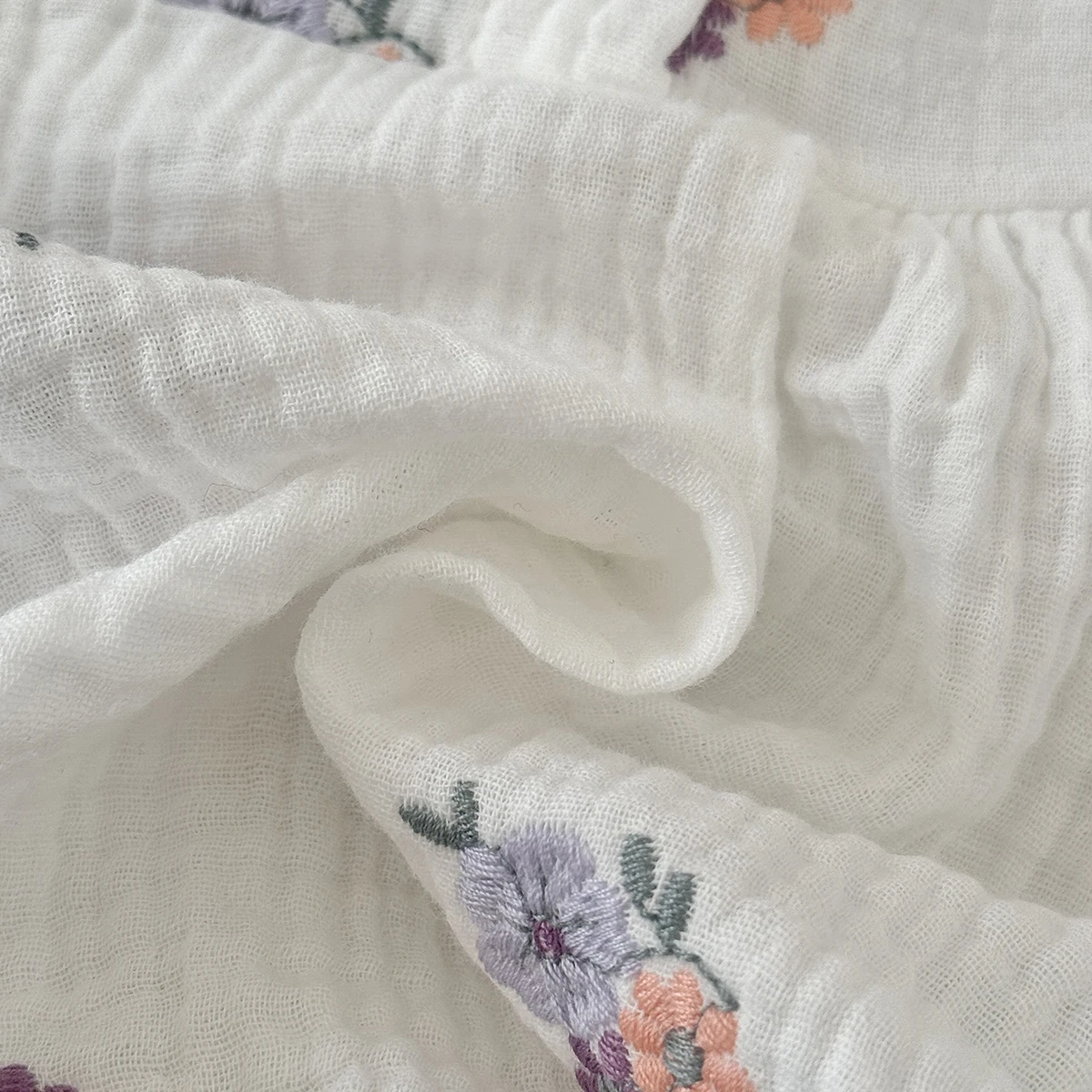 Baby Summer Flower Embroidery Short Sleeve Triangle Jumpsuit Girl Baby Sweet Cute Jumpsuit  for Summer Toddlers and Baby