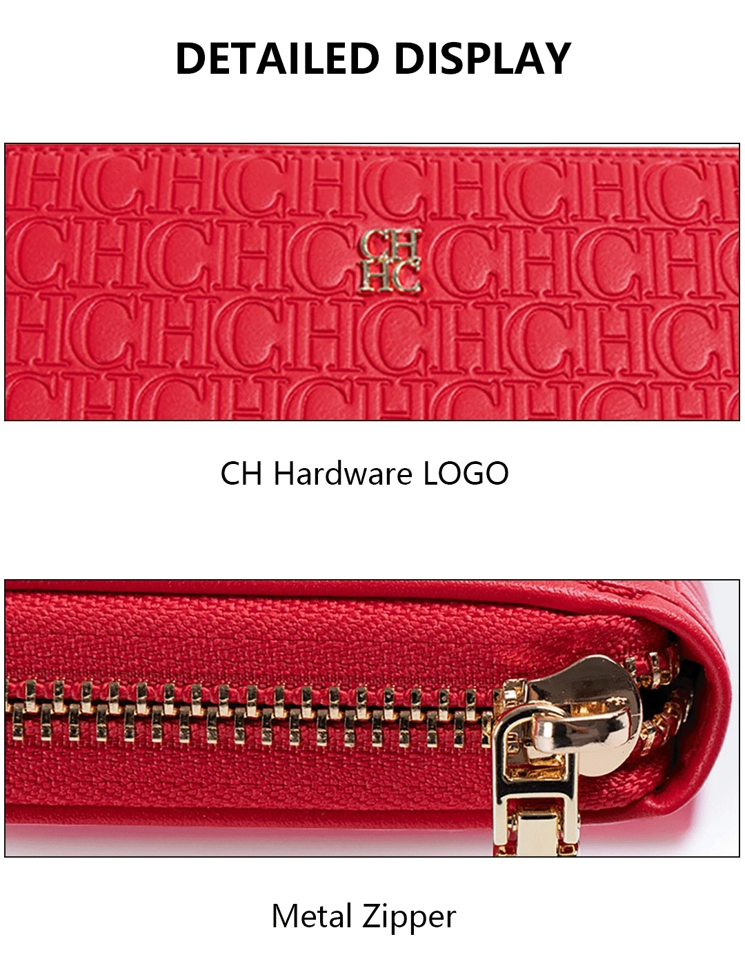 CH Standard Wallet Fashion Classic Women's Small Wallet Solid Color Design Multi-Letter Embossed Women's Coin Purse Luxury