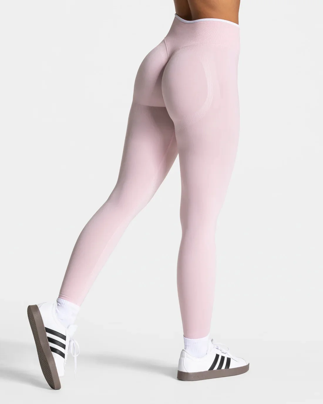 New Women's Color Blocking Yoga Leggings Seamless Knited Tights High Waist Hip Liftting Gym Workout White Edge Sports Leggings