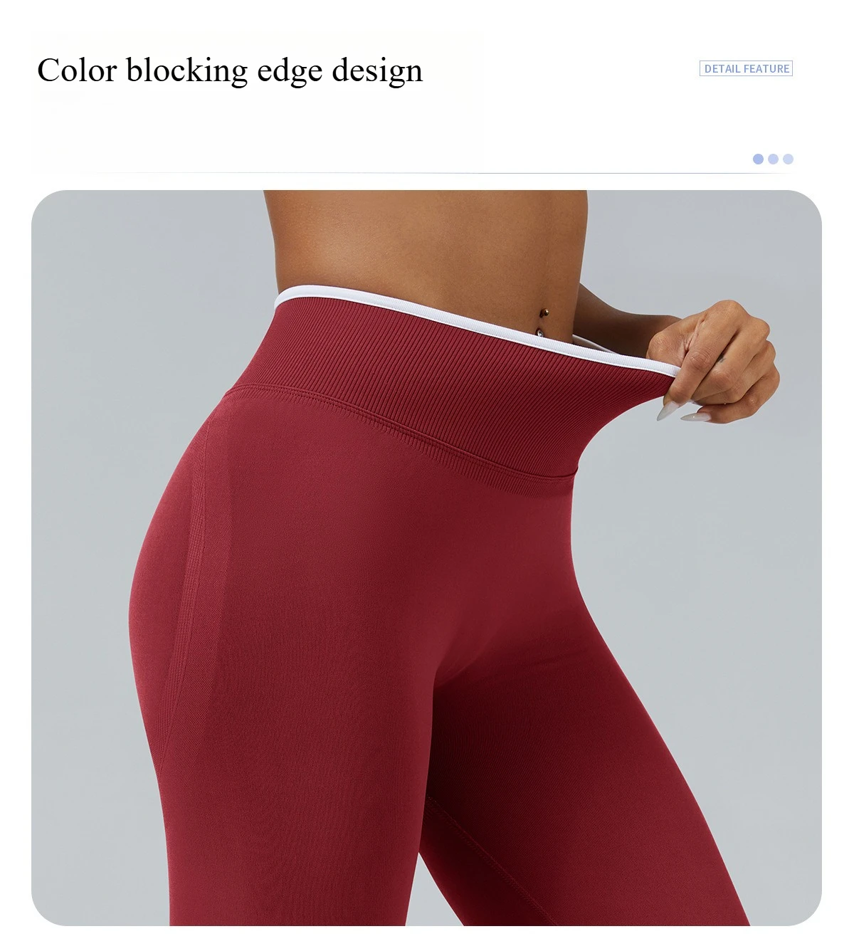 New Women's Color Blocking Yoga Leggings Seamless Knited Tights High Waist Hip Liftting Gym Workout White Edge Sports Leggings