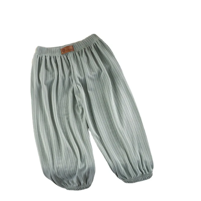 2026 Kids Summer Ice Silk Mosquito Repellent Pants Breathable Harem Pants Thin Boys Girls Casual Mosquito Pants