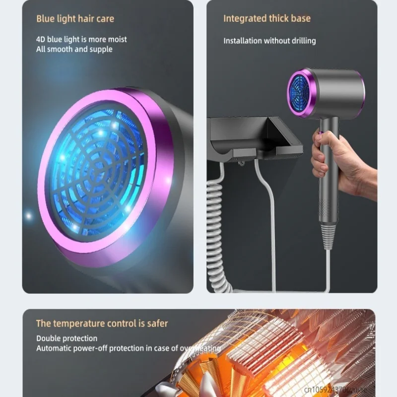 2026 High-Speed Hair Dryer 1600W, Hotel, Non Perforated Wall Mounted High-Power Non Perforated Bathroom, Bathroom, 220v