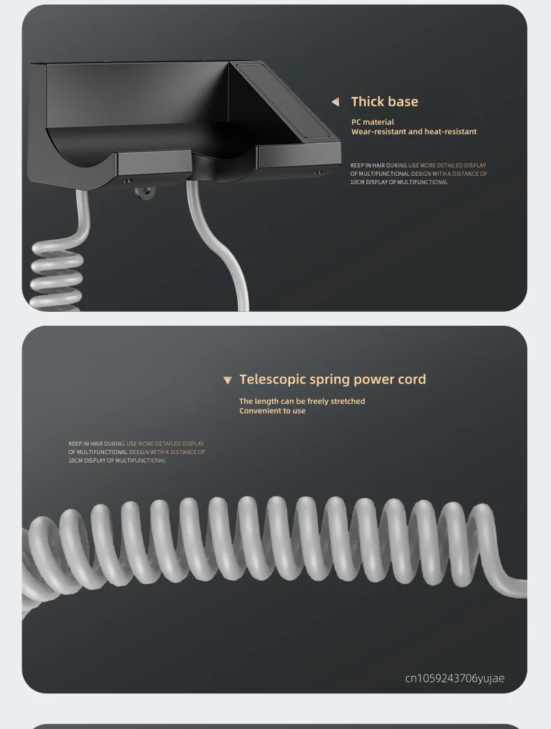2026 High-Speed Hair Dryer 1600W, Hotel, Non Perforated Wall Mounted High-Power Non Perforated Bathroom, Bathroom, 220v