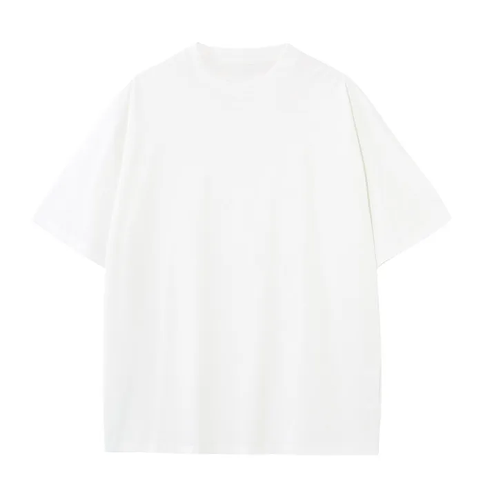 2026 Summer Fashion New Cotton White Solid T-shirt Men's Large Size Casual Round Neck Men's Basic T-shirt High Quality Classic