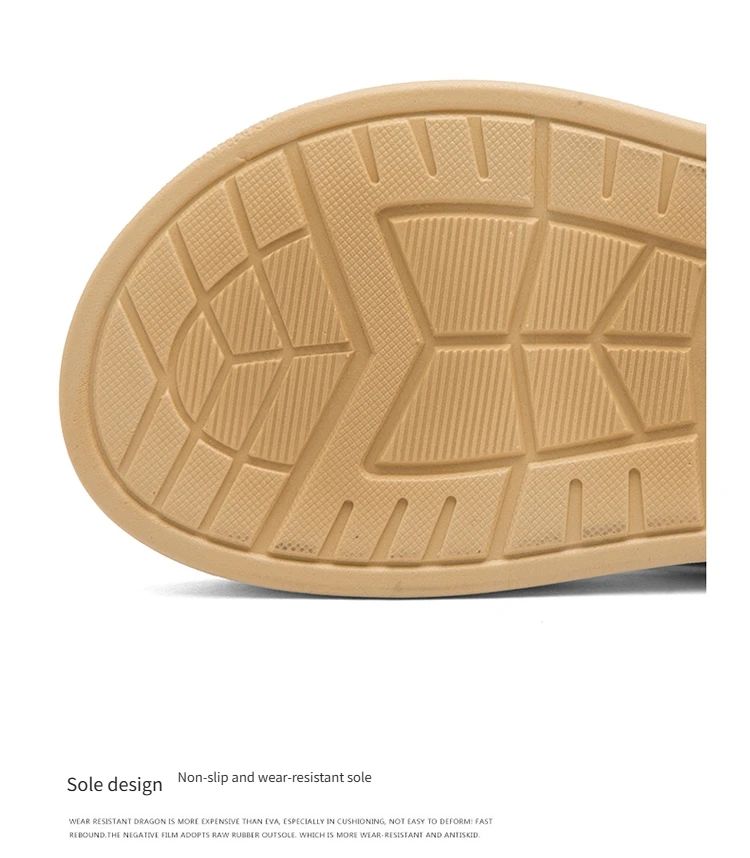 Men's Non-Slip Flip Flops Breathable Wear-Resistant Thong Sandals Casual Beach Slippers Comfortable Soft Sole