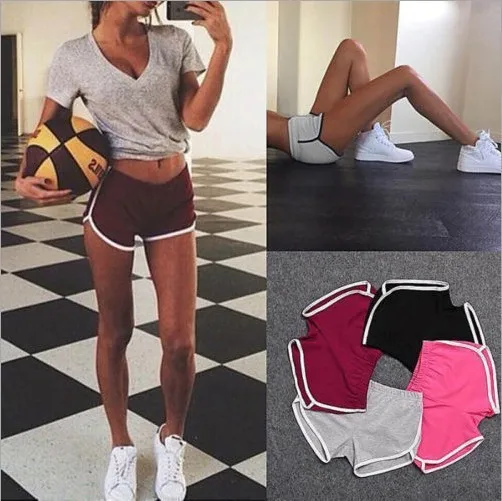 2026 Women's Summer Yoga Beach Shorts Sports Shorts Women's Home Casual Shorts Solid Color Fashion Candy Color Hot Pants Shorts