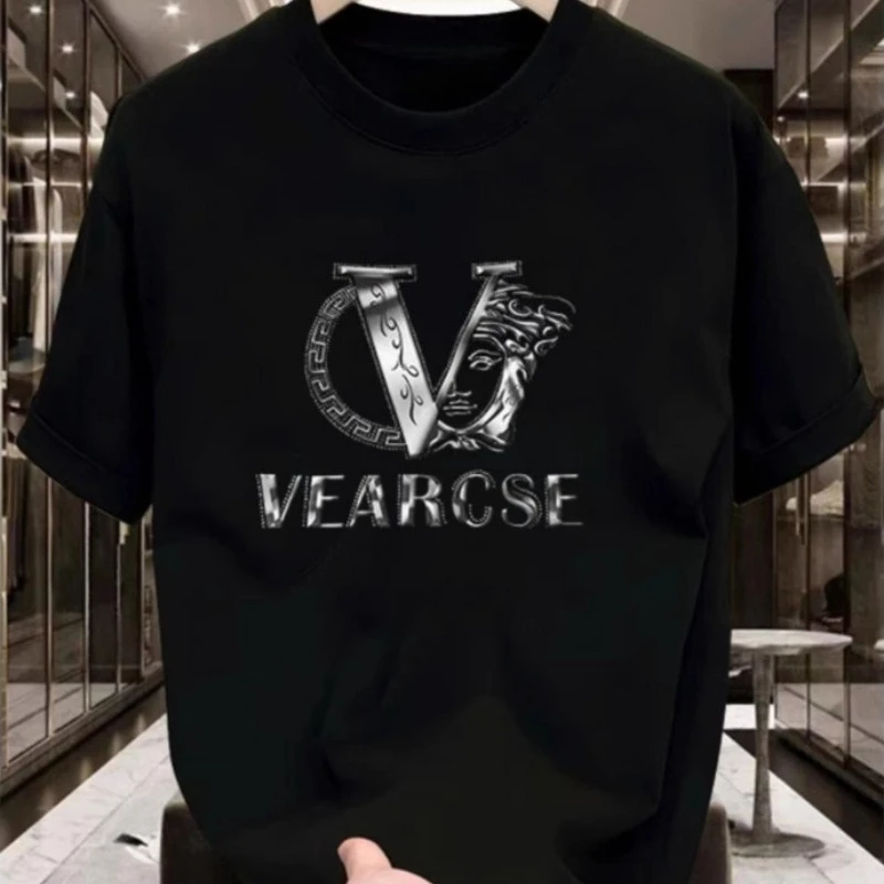2026 New Men's 100_cotton Oversized Luxury Graphics Fashionable Brand Shirt Summer Women's Hot Sale O-neck Short Sleeve Tshirt