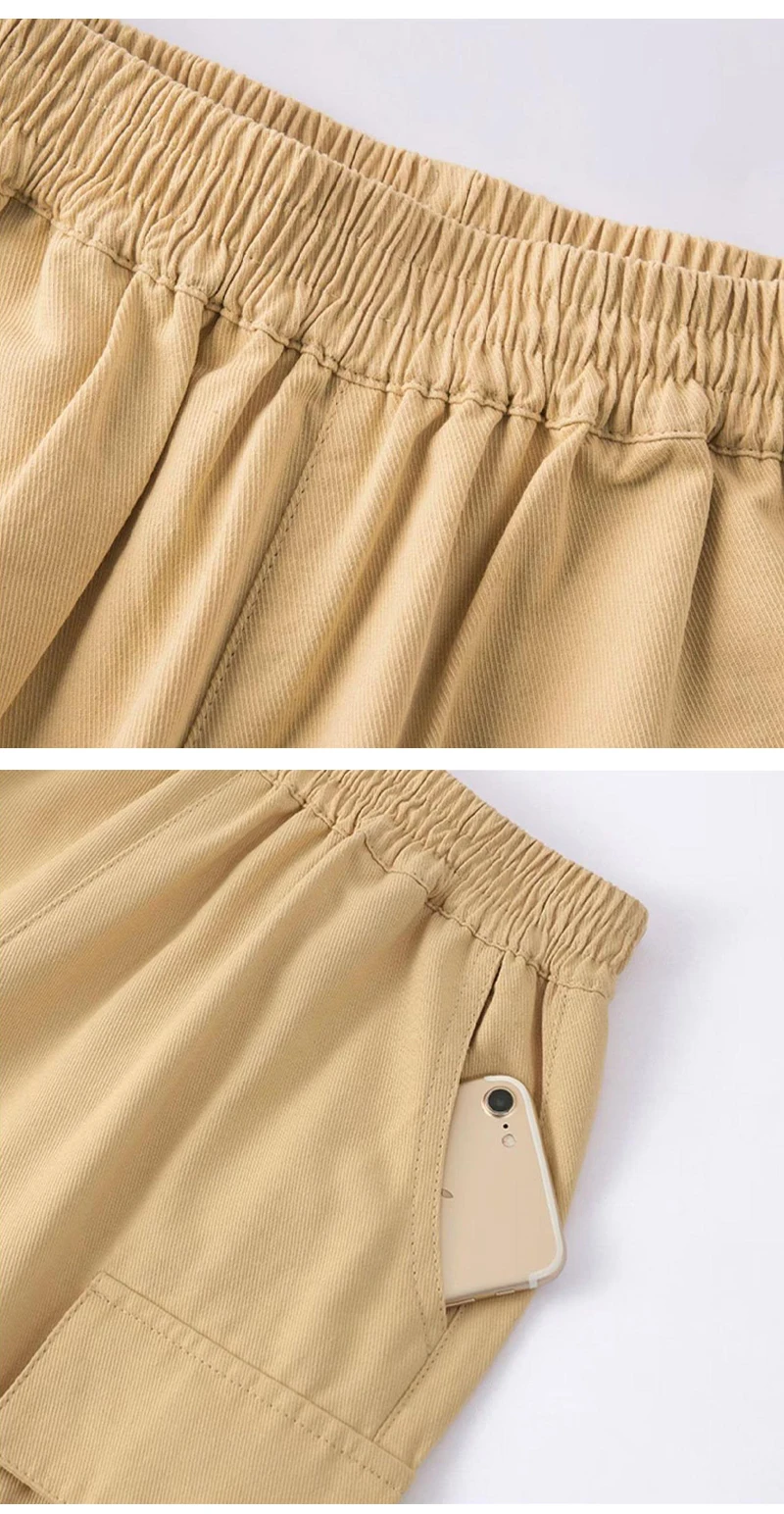 New Summer Teenage Boys Shorts Pants Casual Solid Color Loose Knee-Length Cargo Pants For Kids 3-14 Years Children Trousers