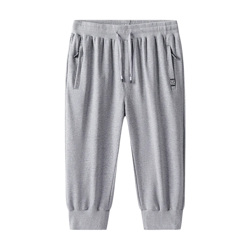 Big&Tall Cotton Shorts Men Plus Size Casual Knit Summer Thin Breathable Sports Capri Shorts Running Cropped Pants 6XL 7XL 8XL