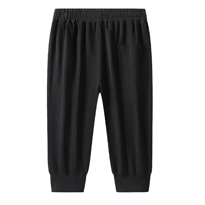 Big&Tall Cotton Shorts Men Plus Size Casual Knit Summer Thin Breathable Sports Capri Shorts Running Cropped Pants 6XL 7XL 8XL