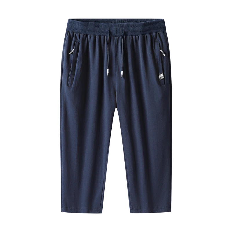 Big&Tall Cotton Shorts Men Plus Size Casual Knit Summer Thin Breathable Sports Capri Shorts Running Cropped Pants 6XL 7XL 8XL