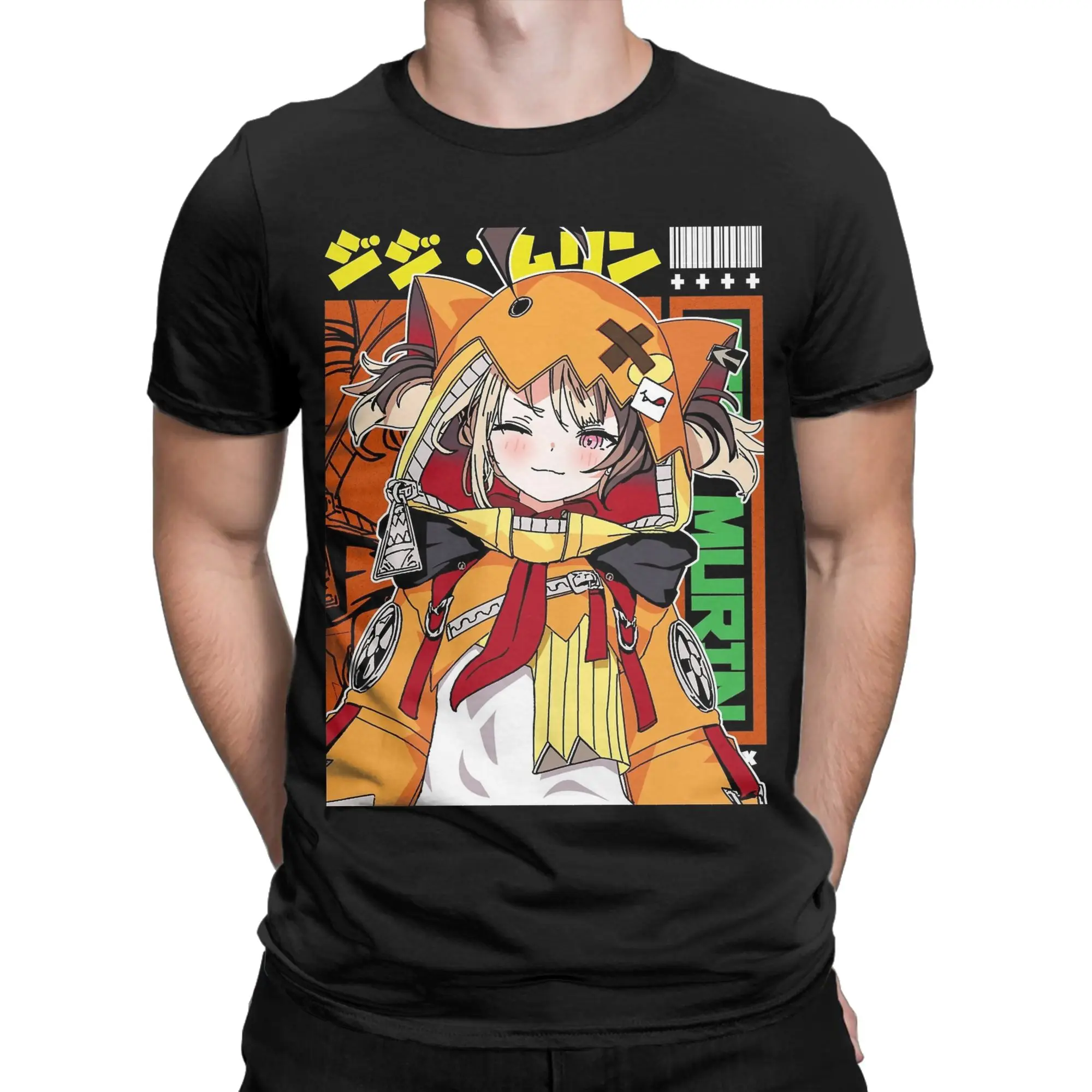 Men T-Shirt Gigi Murin Justice Hololive Novelty 100% Cotton Tees Short Sleeve T Shirts Round Collar Clothes New Arrival
