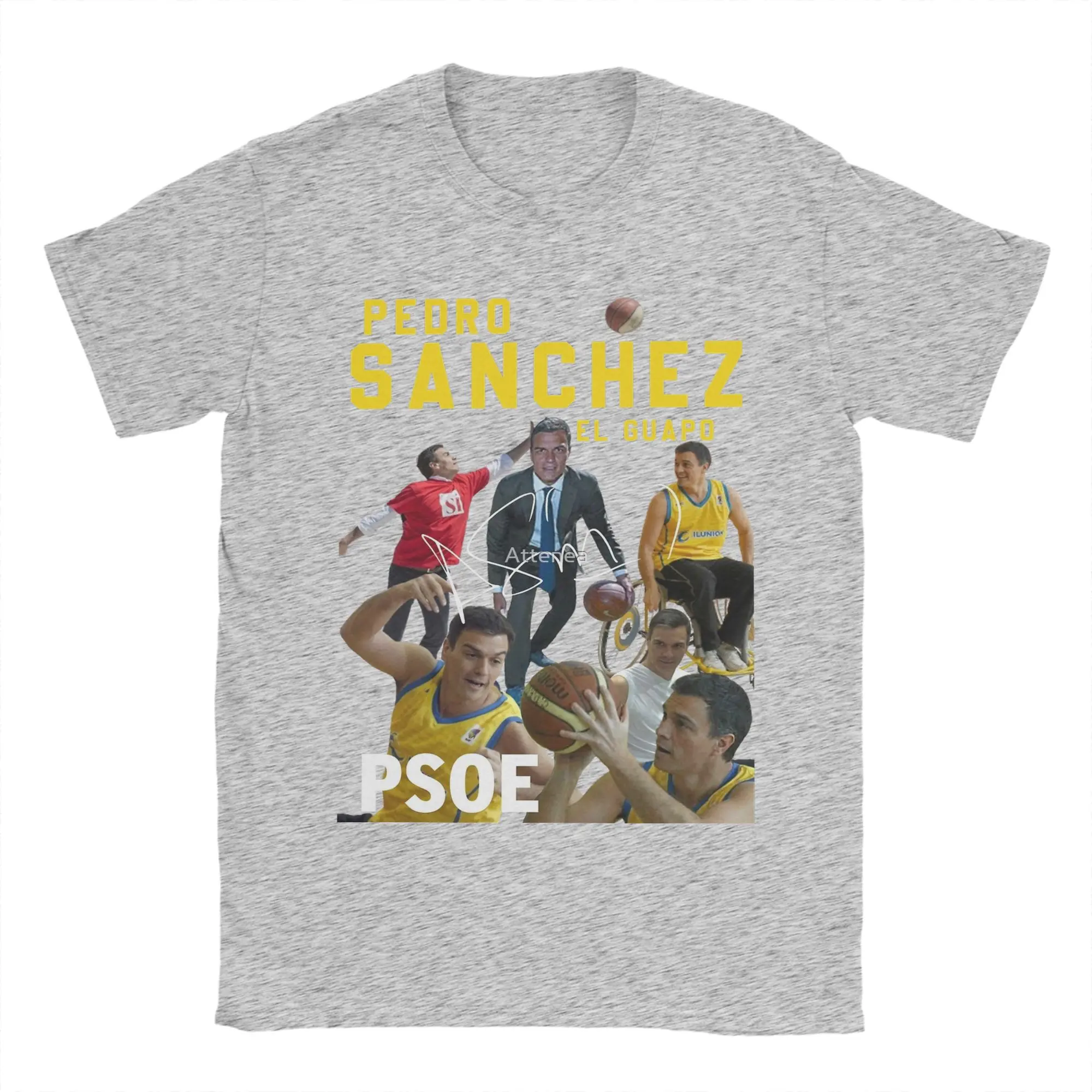 Pedro Sanchez Spain PSOE Men's 100%Cotton shirt Oversize graphics shirts Summer round neck Short Sleeve Women Streetwear Tshirt