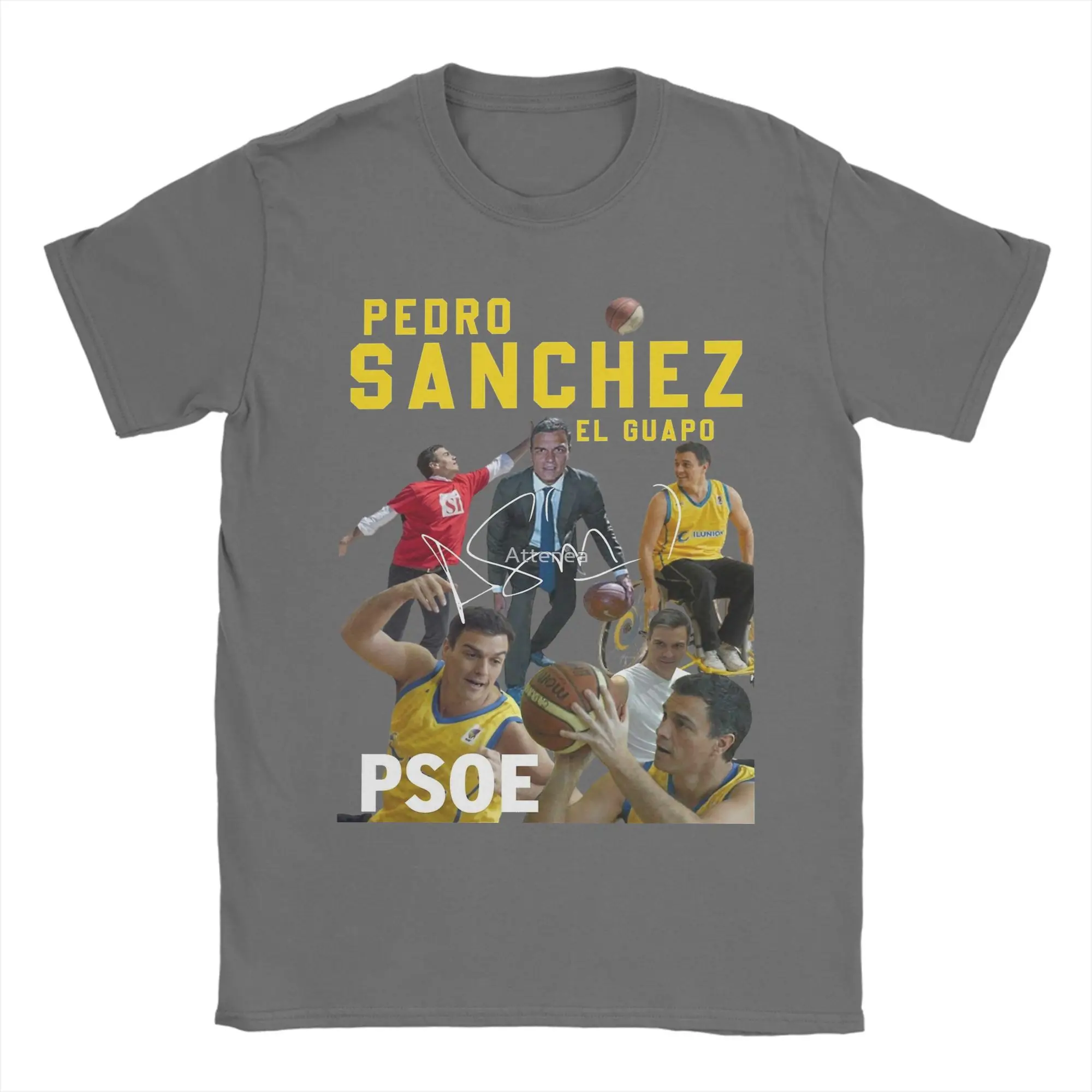 Pedro Sanchez Spain PSOE Men's 100%Cotton shirt Oversize graphics shirts Summer round neck Short Sleeve Women Streetwear Tshirt