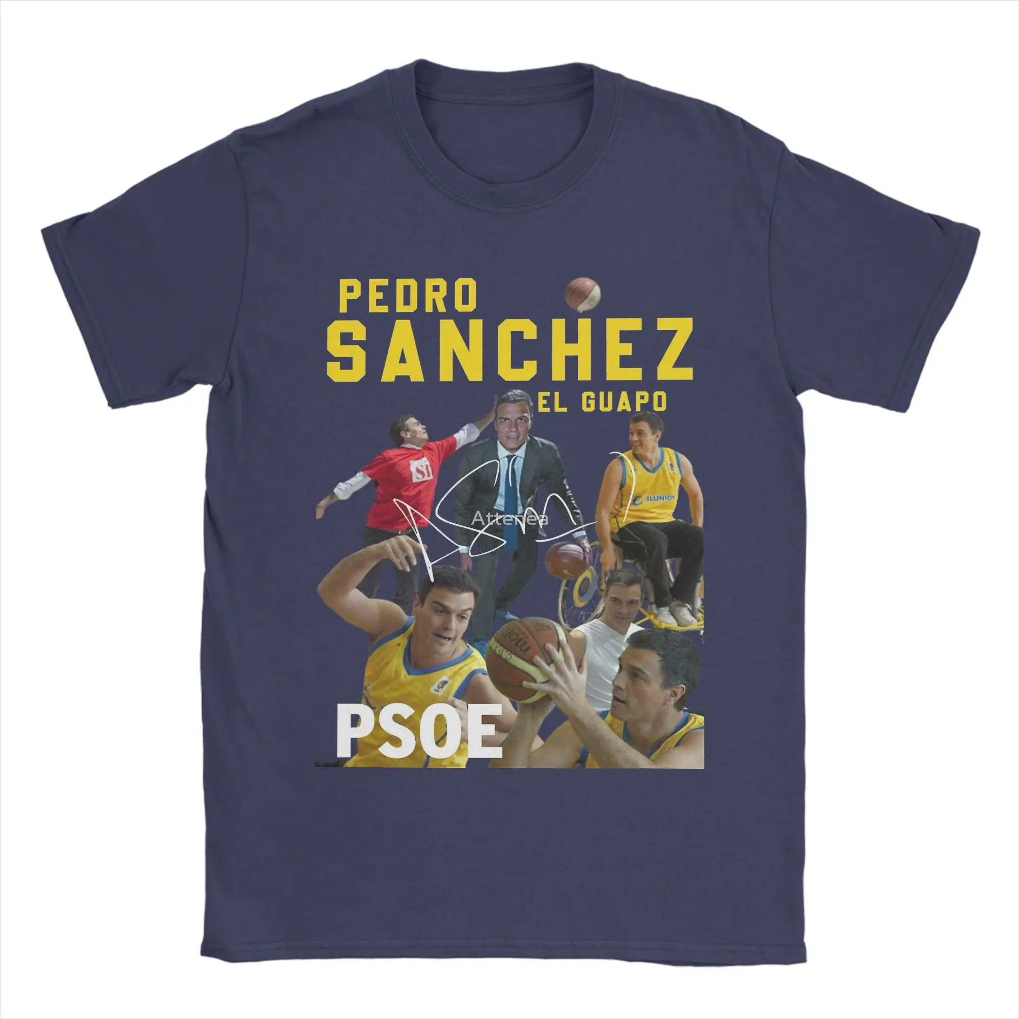 Pedro Sanchez Spain PSOE Men's 100%Cotton shirt Oversize graphics shirts Summer round neck Short Sleeve Women Streetwear Tshirt