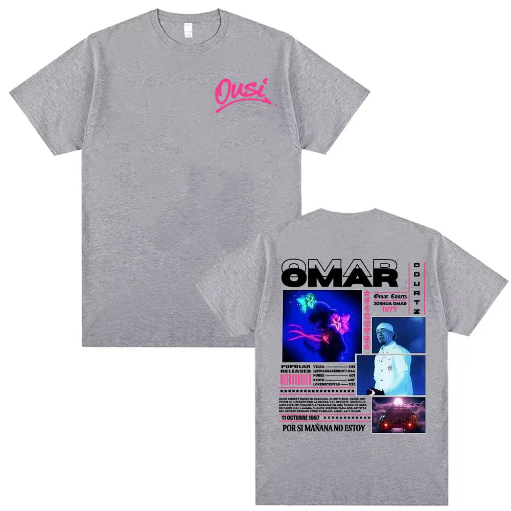 Omar Courtz Por Si Manana No Estoy 2026 Tour T-shirts Men Women Fashion Hip Hop Streetwear T Shirts Casual O-Neck Cotton T-shirt