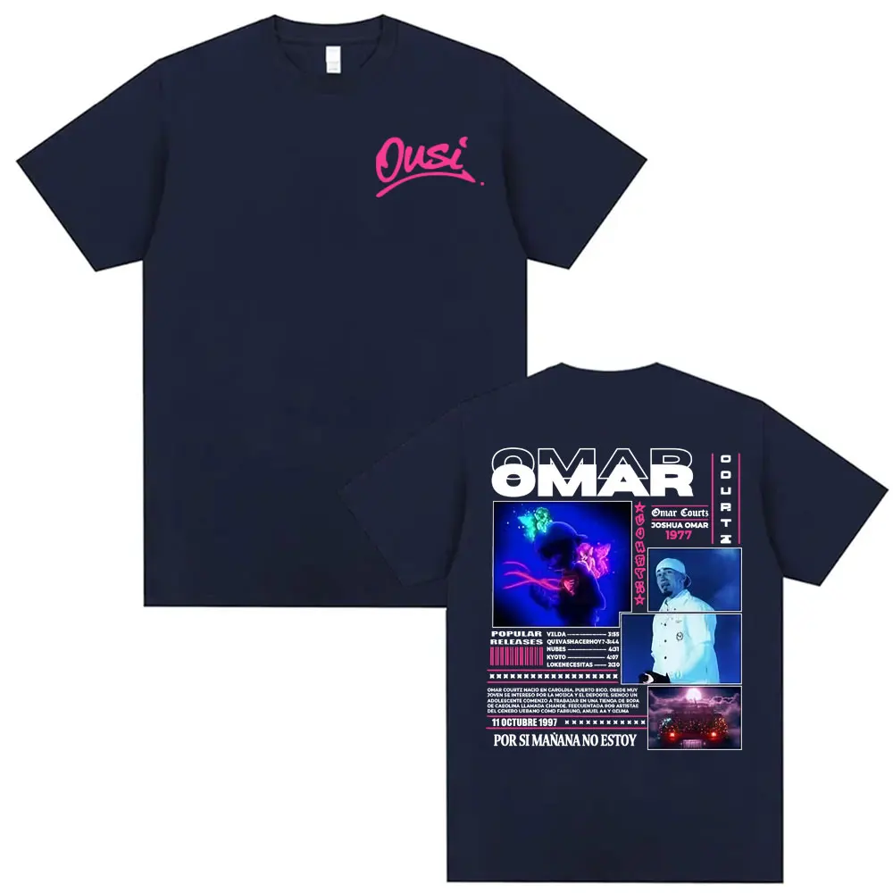 Omar Courtz Por Si Manana No Estoy 2026 Tour T-shirts Men Women Fashion Hip Hop Streetwear T Shirts Casual O-Neck Cotton T-shirt