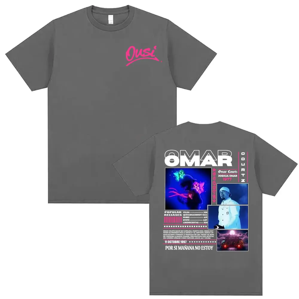 Omar Courtz Por Si Manana No Estoy 2026 Tour T-shirts Men Women Fashion Hip Hop Streetwear T Shirts Casual O-Neck Cotton T-shirt