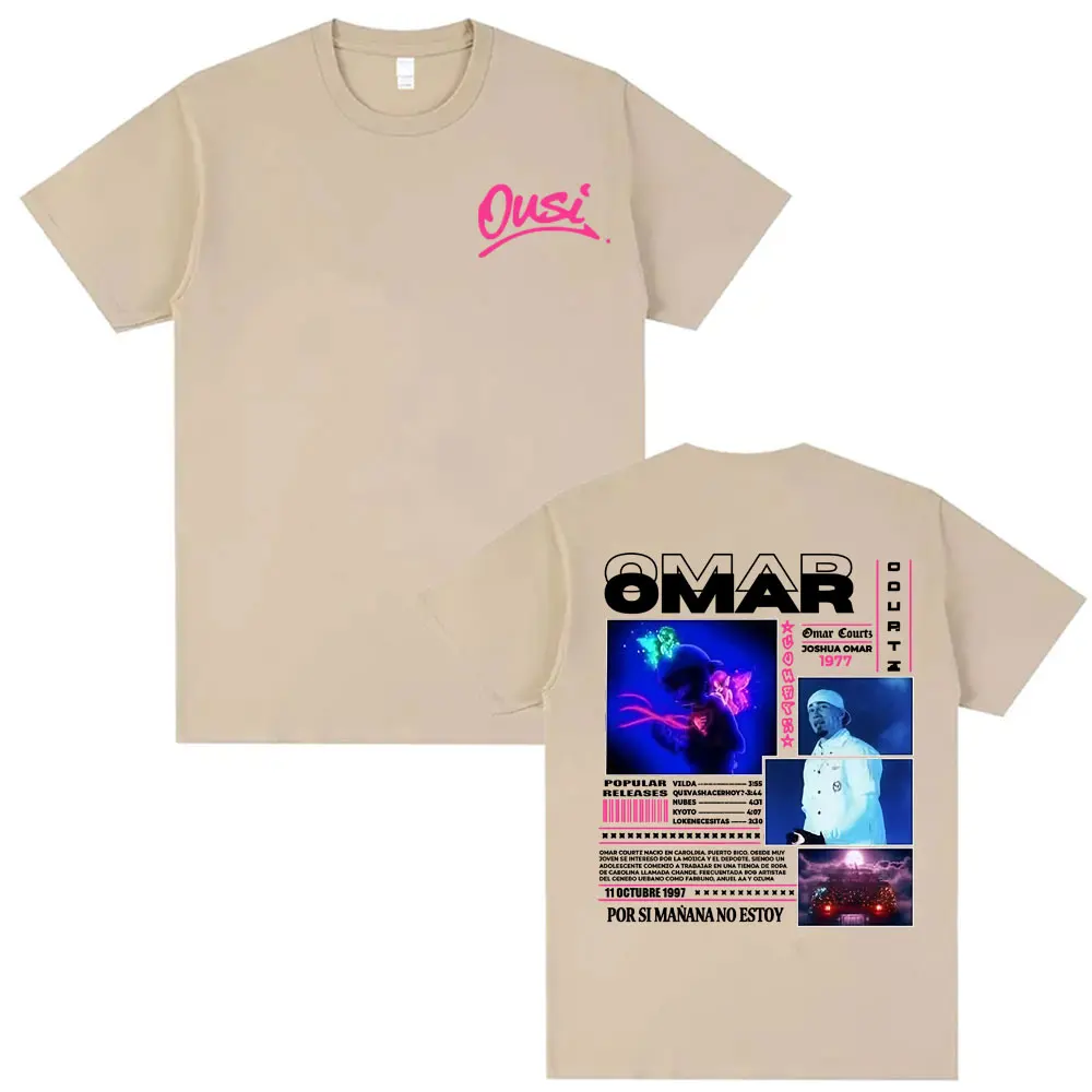 Omar Courtz Por Si Manana No Estoy 2026 Tour T-shirts Men Women Fashion Hip Hop Streetwear T Shirts Casual O-Neck Cotton T-shirt