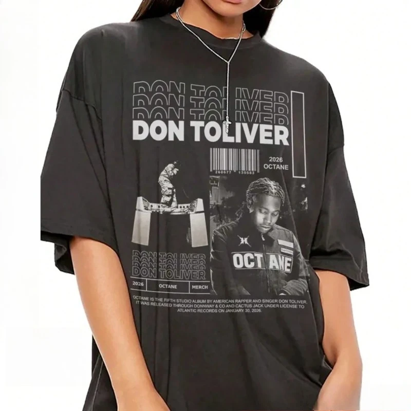 Don Toliver Octane graphic T-shirt, retro hip-hop streetwear F6BW pure cotton couple shirt harajuku t shirts vintage clothes