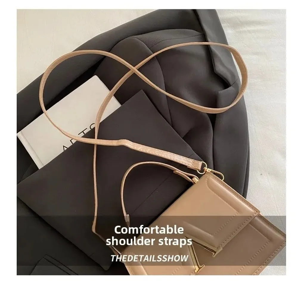 Casual Retro Shoulder Bag Candy Color Street Trend Crossbody Bag PU Material Large Capacity Ladies Handbag