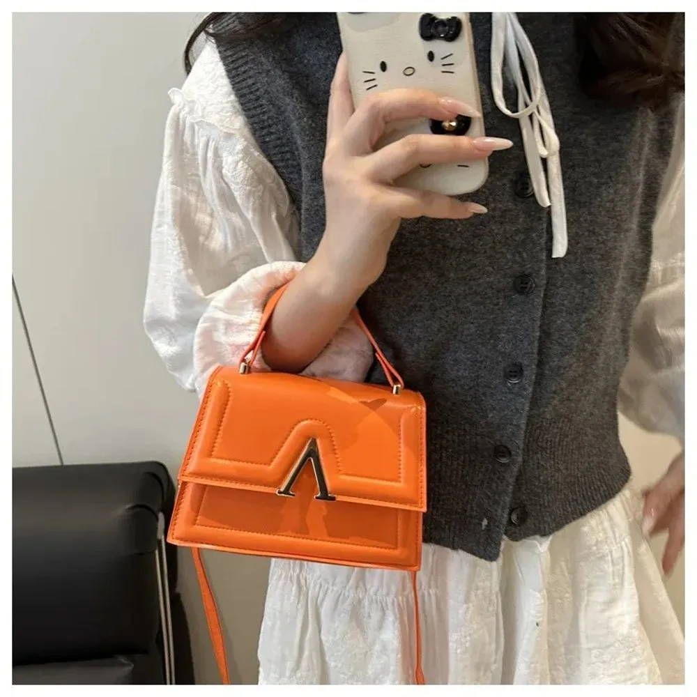 Casual Retro Shoulder Bag Candy Color Street Trend Crossbody Bag PU Material Large Capacity Ladies Handbag