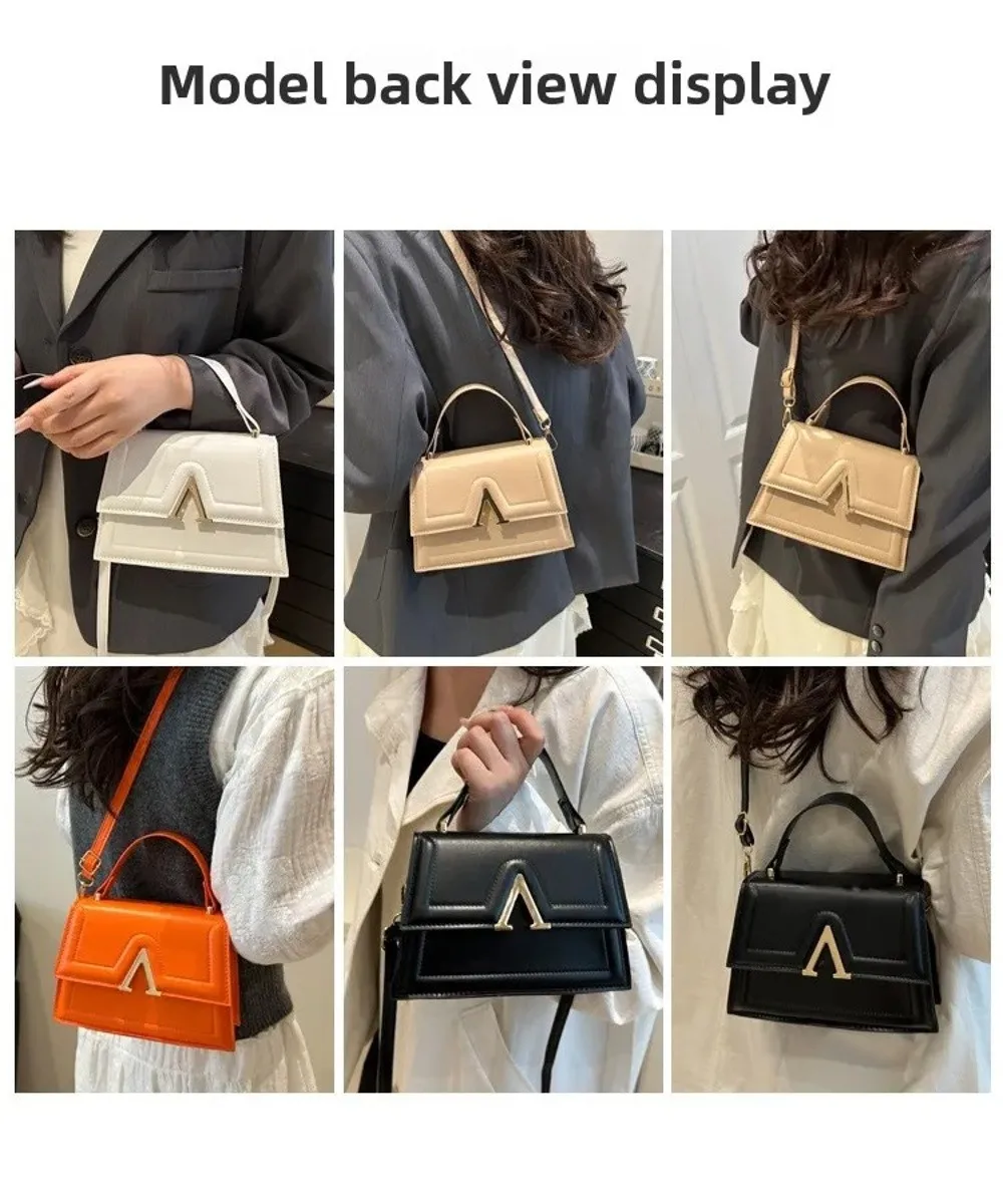 Casual Retro Shoulder Bag Candy Color Street Trend Crossbody Bag PU Material Large Capacity Ladies Handbag