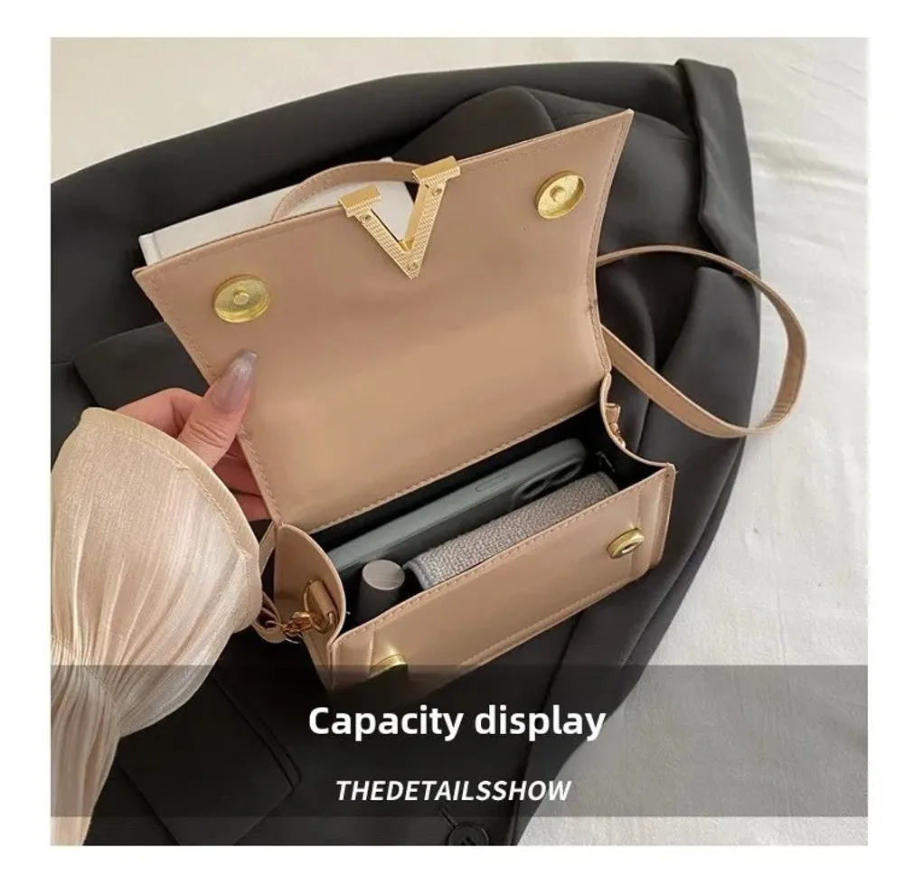 Casual Retro Shoulder Bag Candy Color Street Trend Crossbody Bag PU Material Large Capacity Ladies Handbag