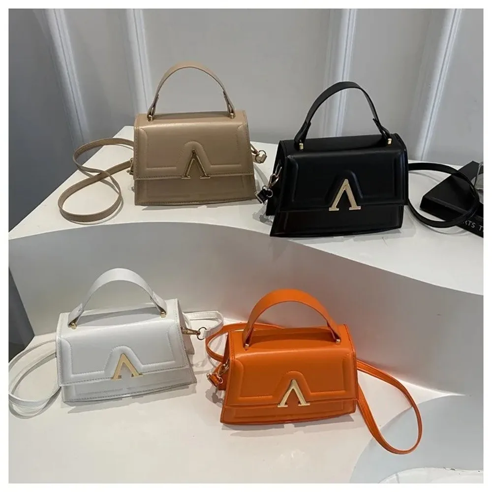 Casual Retro Shoulder Bag Candy Color Street Trend Crossbody Bag PU Material Large Capacity Ladies Handbag