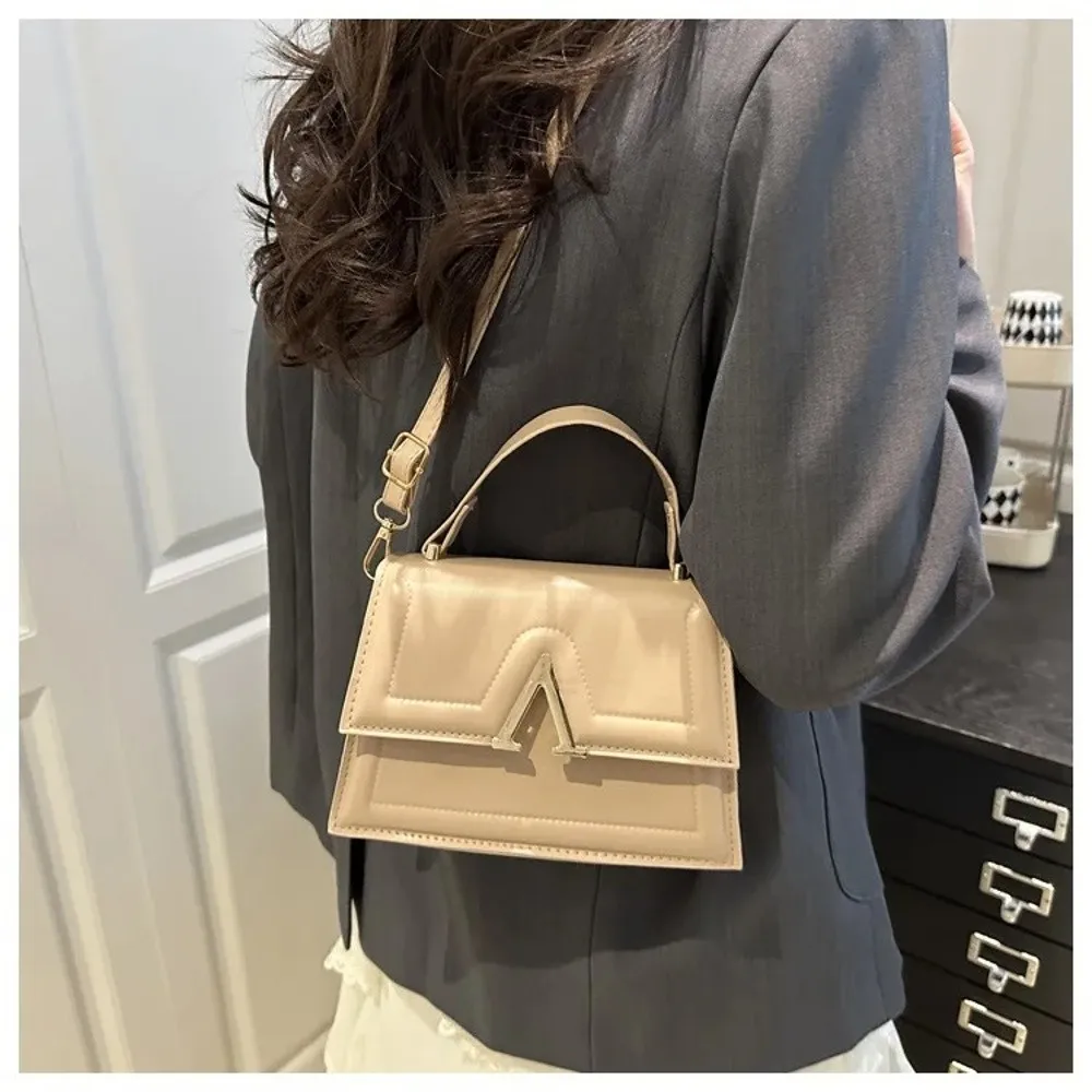 Casual Retro Shoulder Bag Candy Color Street Trend Crossbody Bag PU Material Large Capacity Ladies Handbag