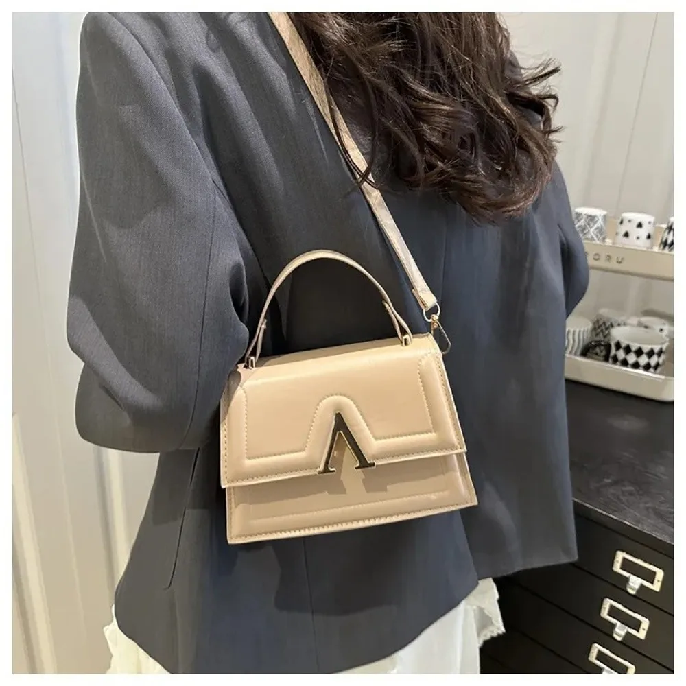 Casual Retro Shoulder Bag Candy Color Street Trend Crossbody Bag PU Material Large Capacity Ladies Handbag