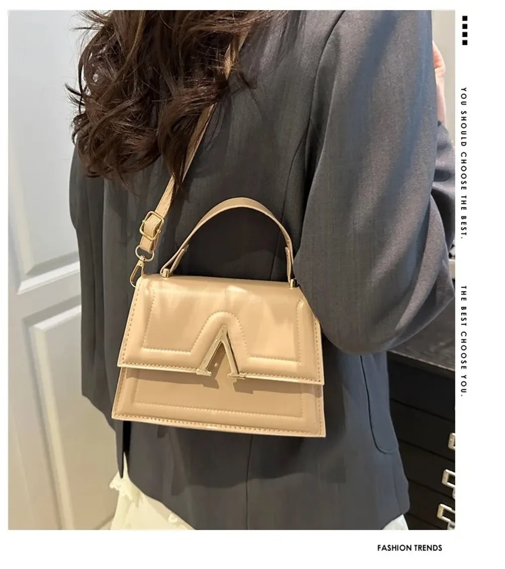 Casual Retro Shoulder Bag Candy Color Street Trend Crossbody Bag PU Material Large Capacity Ladies Handbag