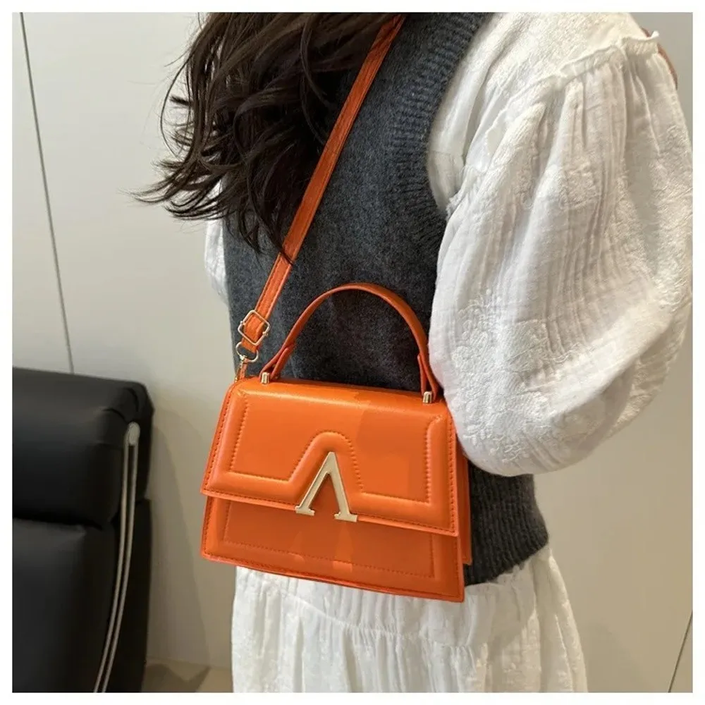 Casual Retro Shoulder Bag Candy Color Street Trend Crossbody Bag PU Material Large Capacity Ladies Handbag