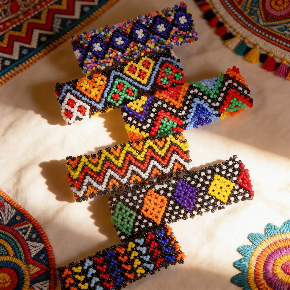 6/12Pcs/Lot Fashion Charm Bohemian Elegant Multicolor Elastic Beaded Bracelets For Women Men Handmade Geometry Pattern Jewelry