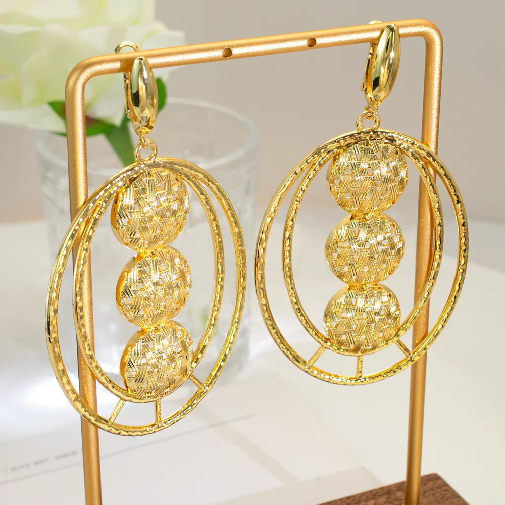 GZJPEI Design Hollow Out Big Drop Earrings For Women Fashion Statement Europe and America Jewelry Accessories 2026 New Wholesale