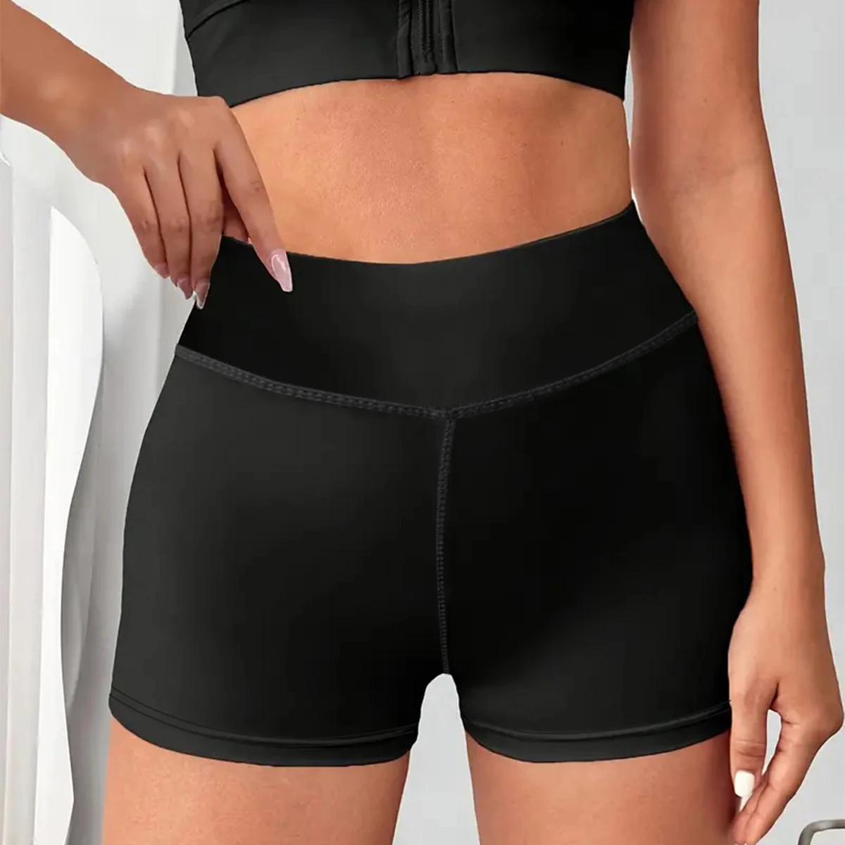Women High Waist Cargo Yoga Shorts, Butt Lifting Multi Pocket Workout Shorts High Stretchy Shorts for Gym Fitness Running Wear