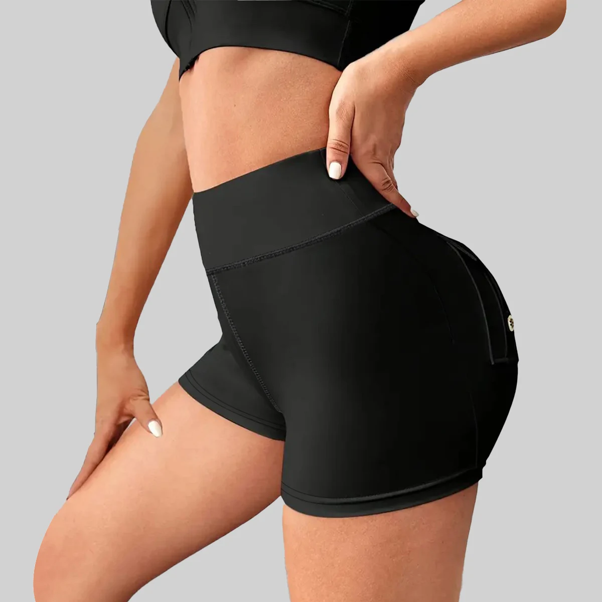 Women High Waist Cargo Yoga Shorts, Butt Lifting Multi Pocket Workout Shorts High Stretchy Shorts for Gym Fitness Running Wear