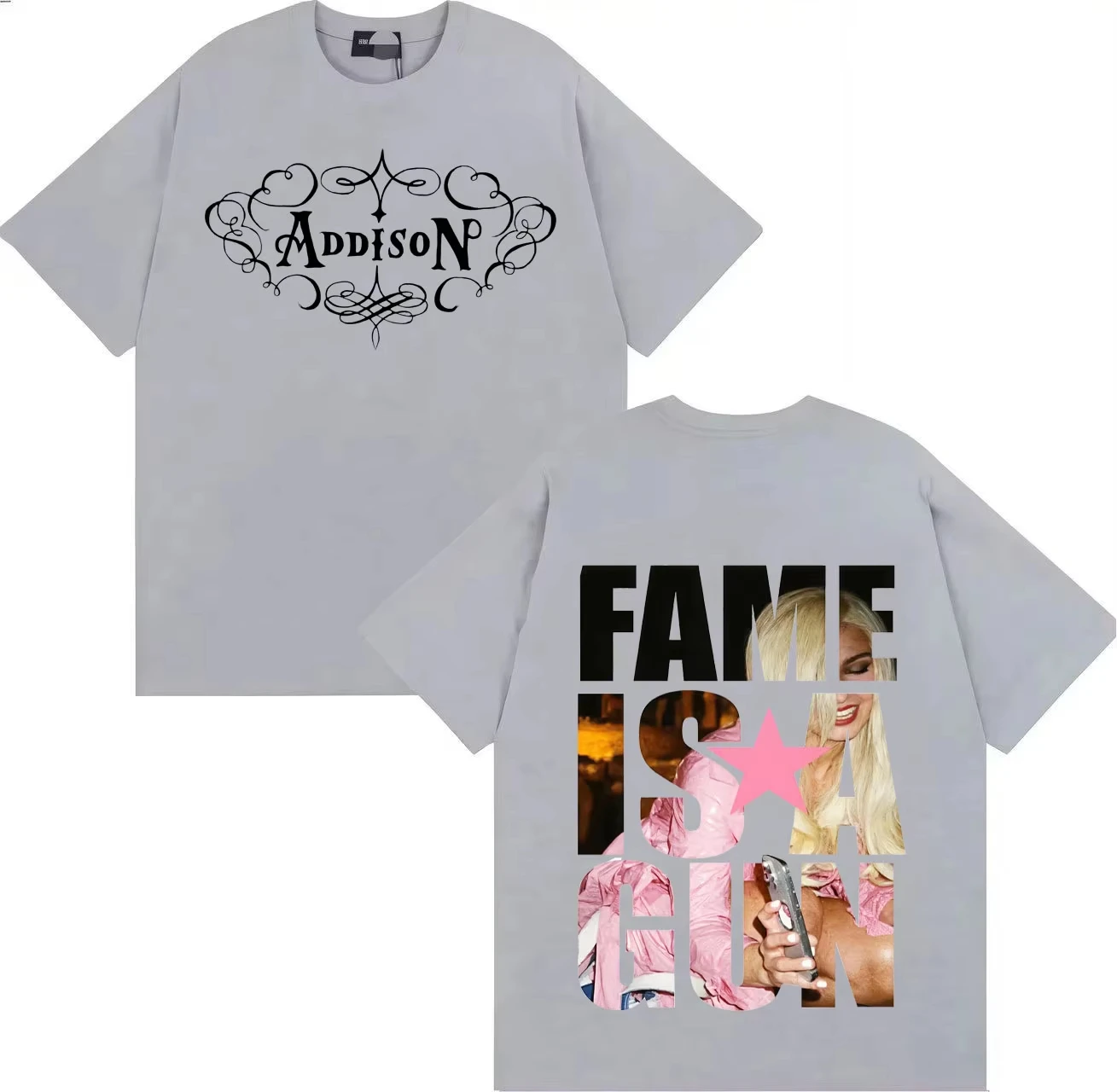 Singer Addison Rae T Shirt Hipster Men Women Gothic Music T-Shirt pure cotton Crewneck Y2K Short Sleeve Tee Shirt Hip Hop Unisex