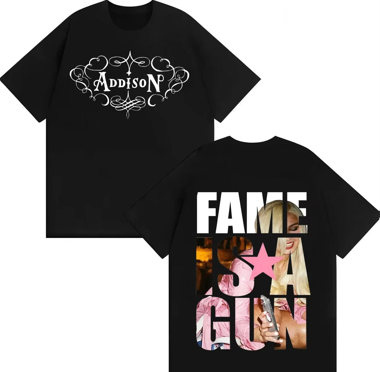 Singer Addison Rae T Shirt Hipster Men Women Gothic Music T-Shirt pure cotton Crewneck Y2K Short Sleeve Tee Shirt Hip Hop Unisex