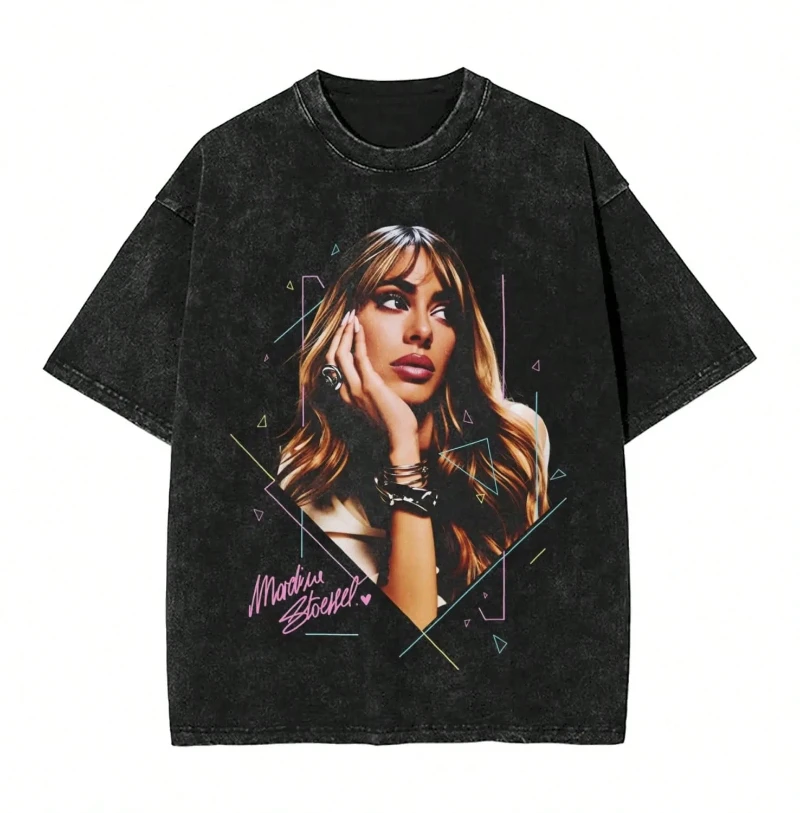 TINI STOESSEL Futtura Tour T-shirt, Hip Hop Washed Short-Sleeve Street T-shirt Singer Retro Men's and Women's Streetwear T-shirt