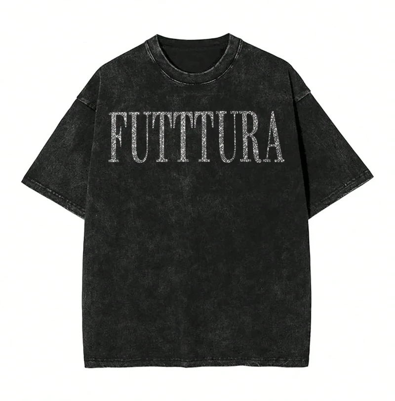 TINI STOESSEL Futtura Tour T-shirt, Hip Hop Washed Short-Sleeve Street T-shirt Singer Retro Men's and Women's Streetwear T-shirt
