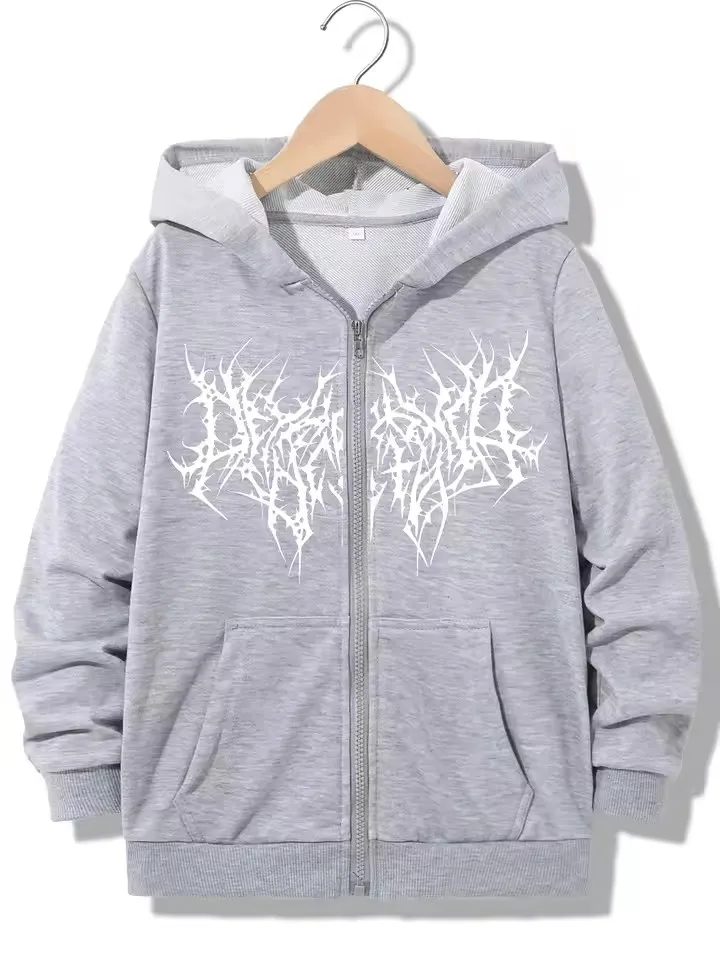 Streetwear Fashionable Zipper Hoodie Casual HIP HOP Hoodies Jackets Boys Girls Y2k Zip Up Sweatshirt Spring Autumn