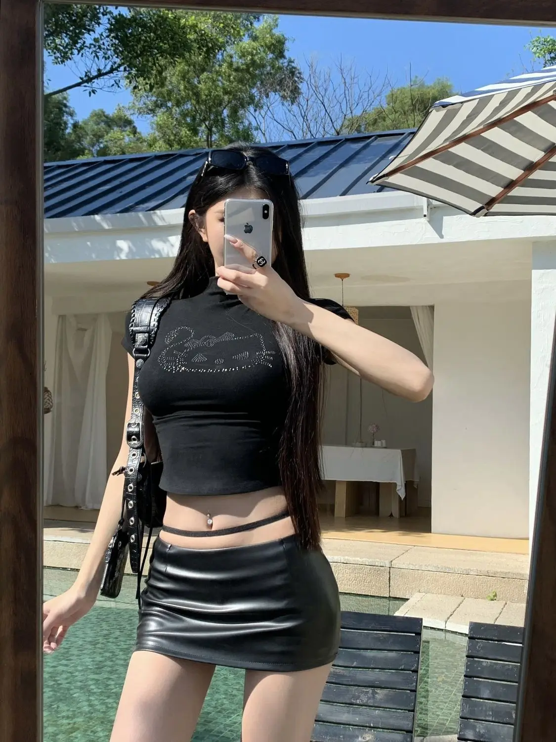 Spicy Girl Low Waist Leather Skirt for Women 2026 New Summer Mini Skirt PU Leather Half Skirt Sexy Hip Hugging Skirt